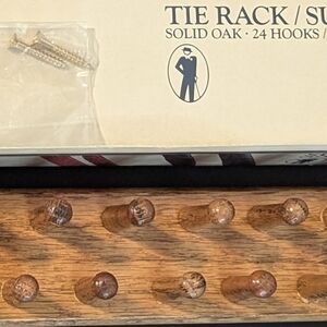 Solid Oak Tie Rack